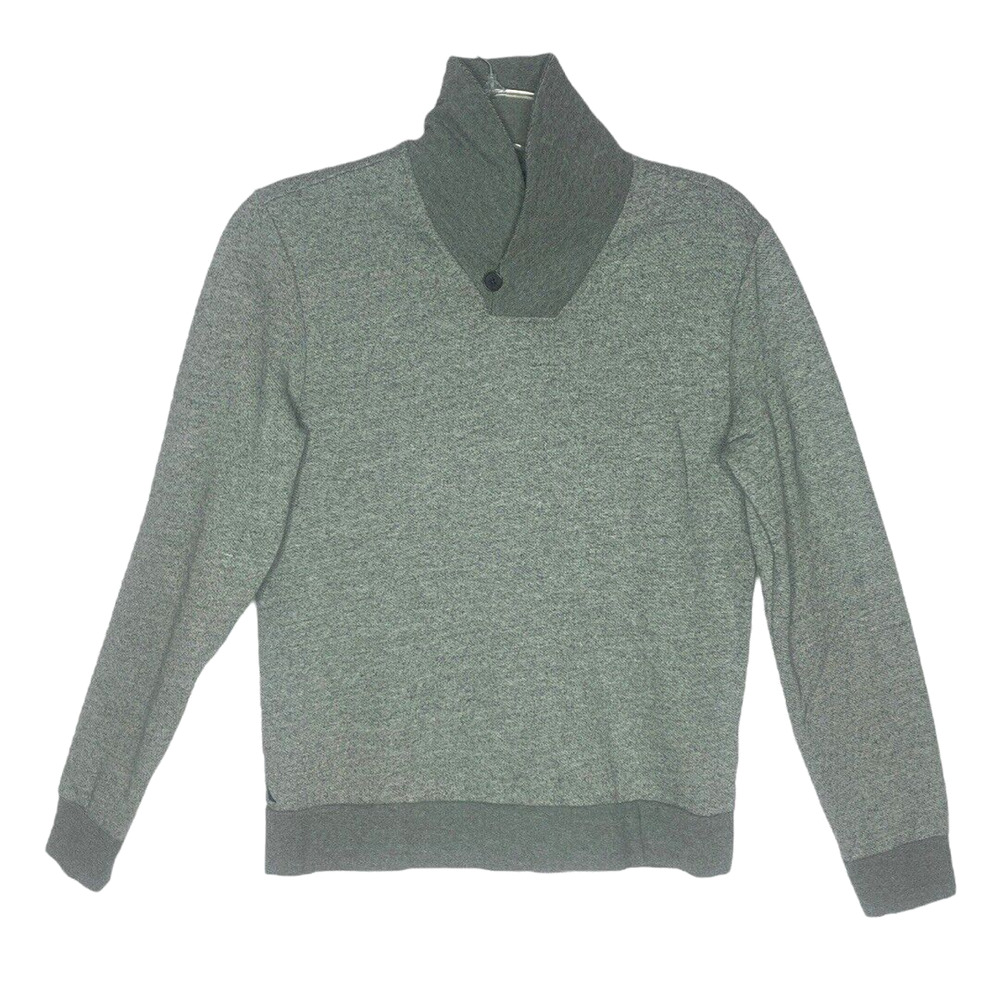 Untuckit Shirt‎ Mens Medium Gray Collier Sweatshirt Heather Shawl Collar Preppy